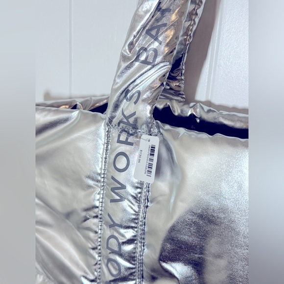 5/$25 Bath and Body Works Chrome Puffer Tote - Picture 3 of 5